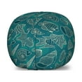 thumbnail image 1 of Sea Shells Storage Toy Bag Chair, Nautical Ocean Pattern Underwater World Sea Life Theme Sketch Style, Stuffed Animal Organizer Washable Bag, Large Size, Petrol Blue Teal Beige, by Ambesonne, 1 of 3
