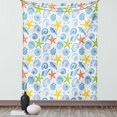 thumbnail image 1 of Sea Shells Tapestry, Starfishes Aqua Marine Inspirations Aquarium Oyster Nautical Wildlife Underwater, Wall Hanging for Bedroom Living Room Dorm Decor, 40W X 60L Inches, Multicolor, by Ambesonne, 1 of 2