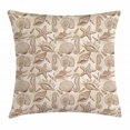 thumbnail image 1 of Sea Shells Throw Pillow Cushion Cover, Vintage Inspired Monochrome Seashell Pattern Ocean Elements Wildlife Hand Drawn, Decorative Square Accent Pillow Case, 24 X 24 Inches, Tan Brown, by Ambesonne, 1 of 2