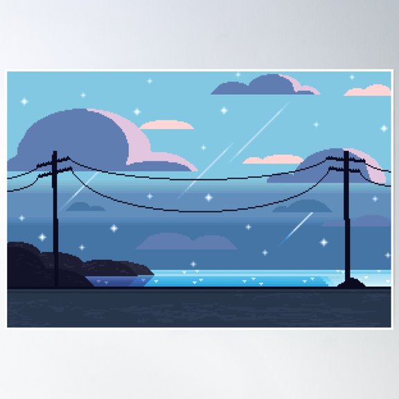 Sea Side Road Poster Wall Art, Modern Wall Decor, 12x18 UNFRAMED