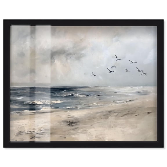Sea Sky Flyer Shadowbox Print Vintage Art by Art Remedy, Black Frame, 20 x 16