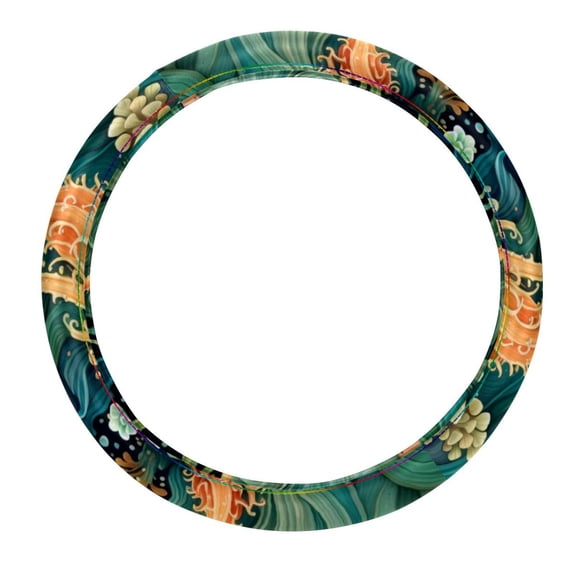 Sea Slug 14.5 Inch Printing PVC Leather Auto Accessories Steering Wheel Covers for Car Wheel Covers