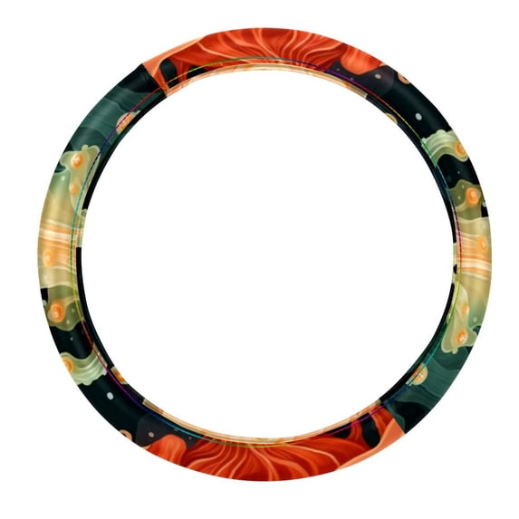 Sea Slug 14.5 Inch Printing PVC Leather Auto Accessories Steering Wheel Covers for Car Wheel Protection