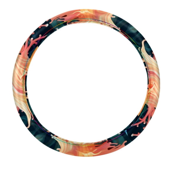 Sea Slug 14.5 Inch Printing PVC Leather Car Wheel Cover Auto Accessories Steering Wheel Cover