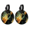 thumbnail image 1 of Sea Slug 2Pcs PU Leather Round Luggage Tags with Privacy Cover and Name ID Tag for Suitcase, Handbags, Backpacks, School Bags, 1 of 6