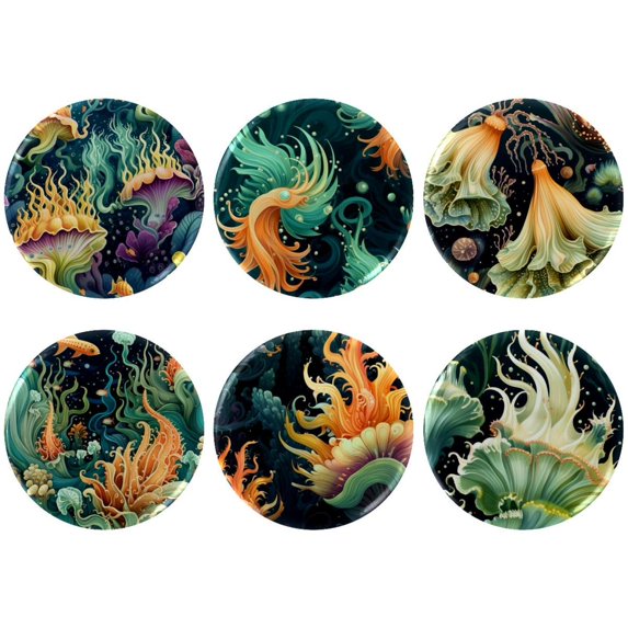 Sea Slug Badge Button, 2.2 Inches, 6 Pcs