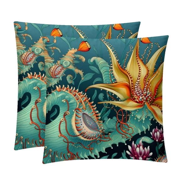 Sea Slug Chair Pillow Covers Set with Velvet Material, Unique Patterns, 16x16, 18x18, 20x20 Inches, 2 Items Included for Throw Pillows, Pillow Inserts