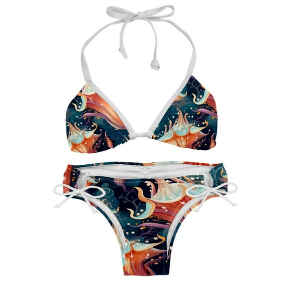 Sea Slug Detachable Sponge Adjustable Strap Bikini Set Two-Pack, Beach & Pool Scenes, Bikinis Swim Suits