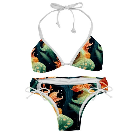 Sea Slug Detachable Sponge Adjustable Strap Bikini Set Two-Pack Swim Suits - Ideal for Beach and Pool Scenes