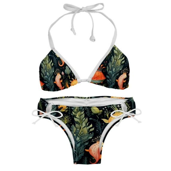 Sea Slug Detachable Sponge Adjustable Strap Bikini Set Two-Pack - Swimwear for Two, Beach Vacation Essentials!