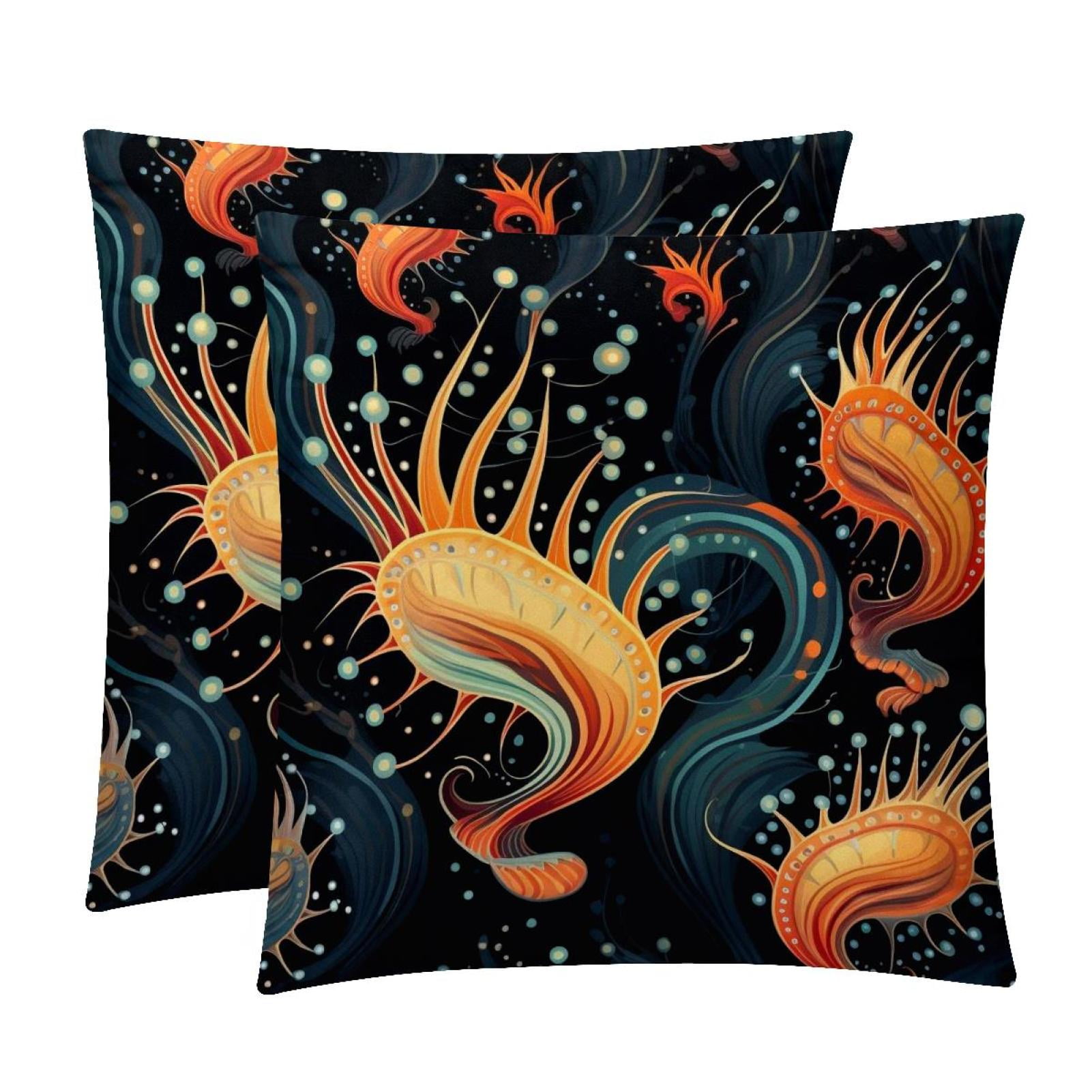 Sea Slug Luxurious Velvet Bed Pillow Inserts with Unique Patterns Set