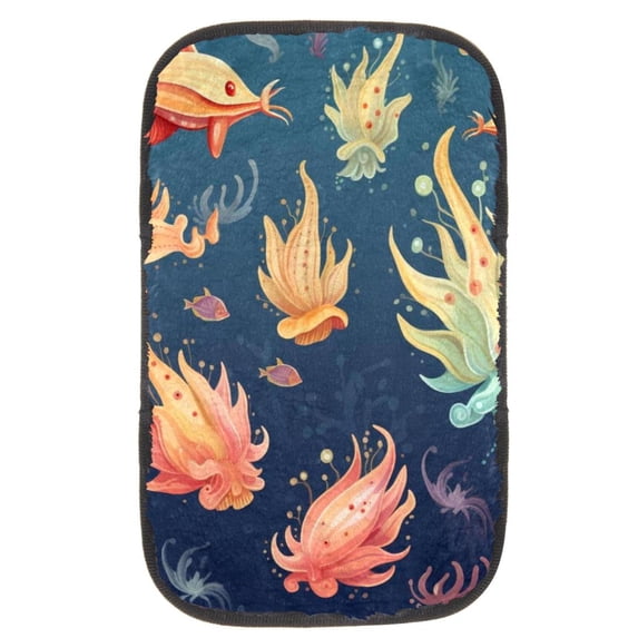 Sea Slug Soft Furry Printed Car Armrest Mat Protective Armrest Cover Accessory
