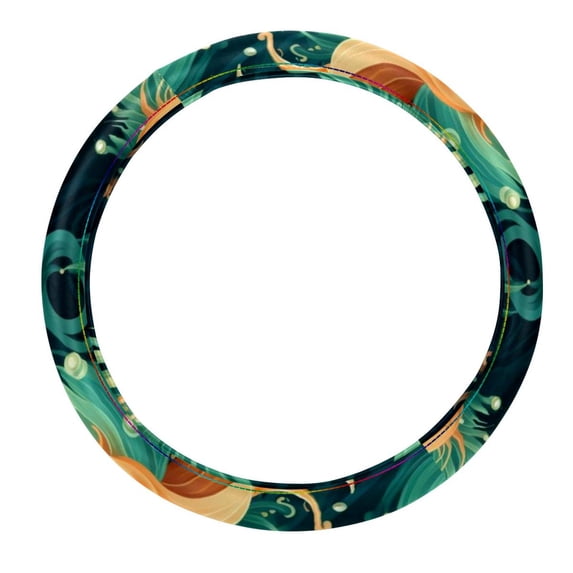 Sea Slug Steering Wheel Cover for Car, 14.5 Inch PVC Leather Auto Accessories with Printing