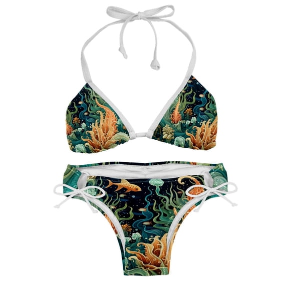 Sea Slug Stylish Swim Suits Bikini Set: Detachable Sponge, Adjustable Strap, Two-Pack - Ideal for Beach and Pool %{scenes