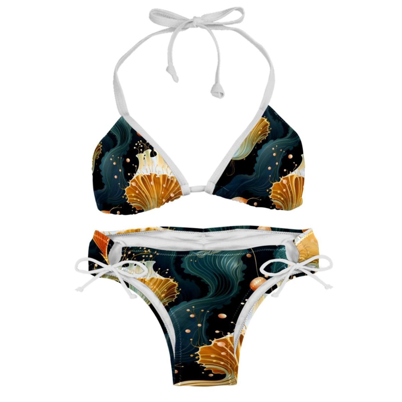 Sea Slug Swimsuit Women Bikinis: Detachable Sponge Adjustable Strap ...