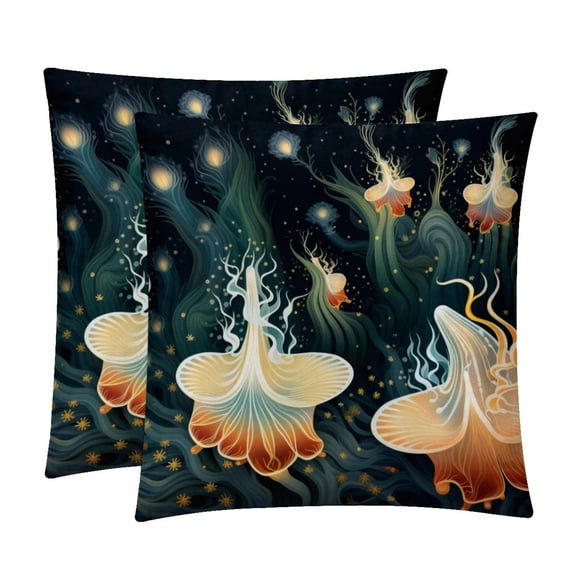 Sea Slug Velvet Throw Pillow Covers Set of 2 with Unique Patterns in Sizes 16x16, 18x18, and 20x20 Inches for Chair Pillow