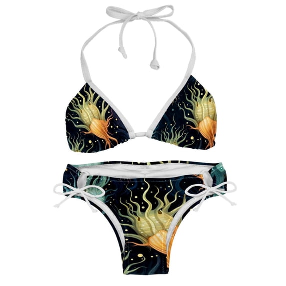 Sea Slug Women's Bikini Set with Detachable Sponge and Adjustable Strap, Two-Pack, Ideal for Beach and Pool, One-Piece Swimsuits Swimwear Swimsuits