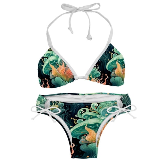 Sea Slug Women's Swimsuit Bikini Set, Detachable Sponge, Adjustable Strap, 2-Pack, Swim Suits
