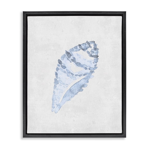 Stupell Industries Sea Snail Seashell Black Framed Floater Canvas Wall Art, design by Camila Juncos, 21 x 17