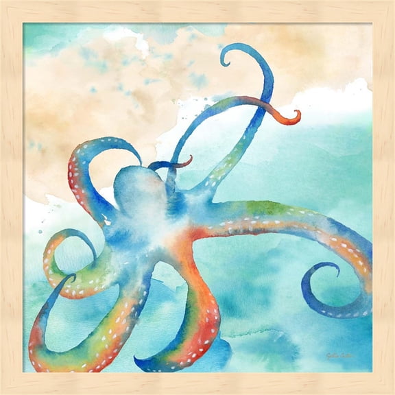 Sea Splash Octopus by Cynthia Coulter, Framed Wall Art, 13.25W x 13.25H