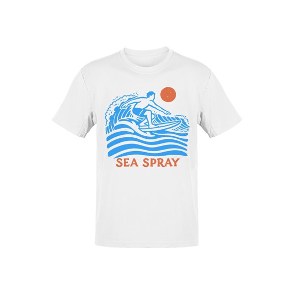 Sea Spray Surfing Wave Art Men's T-shirt White