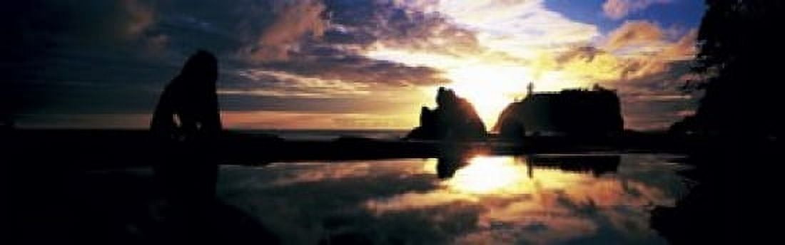 Sea Stacks Rialto Beach Olympic National Park WA USA Canvas Art - Panoramic Images (18 x 6)