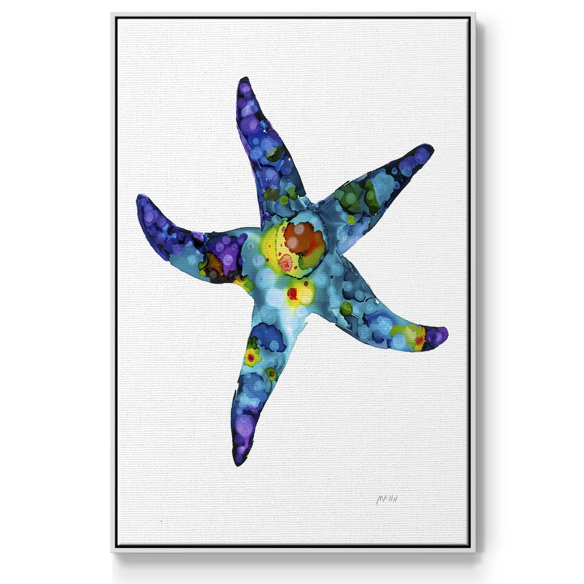 Sea Star Framed Premium Gallery Wrapped Canvas - Ready to Hang - 27 x 41 - White Floating Frame
