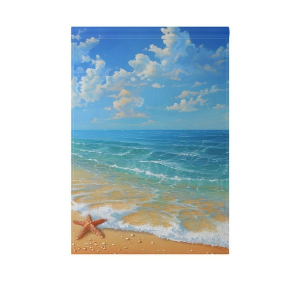 Sea Star on Beach Landscape Garden Flag House Banner 12" x 18" Double Sided Outdoor Yard Decoration