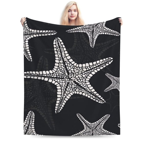Sea Starfish Bed Blanket Ultra Soft Ocean Theme 50x40