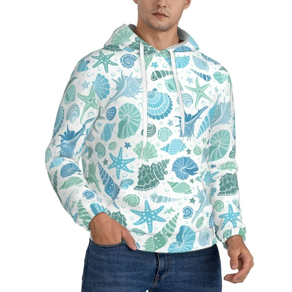 Sea Starfish Conch Shell Hoodie Men Unisex 3d Fleece Hooded Sweatshirt 3x-Large