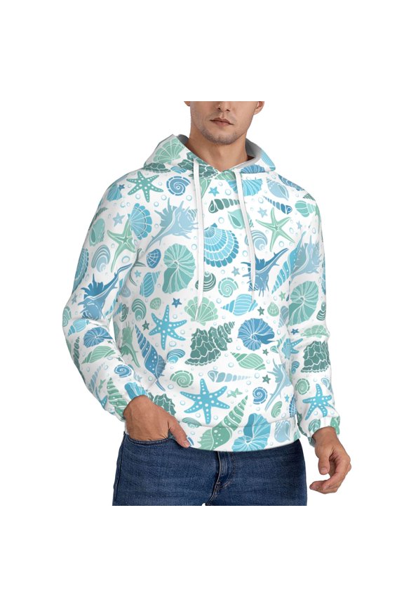 Sea Starfish Conch Shell Hoodie Men Unisex 3d Fleece Hooded Sweatshirt 3x-Large