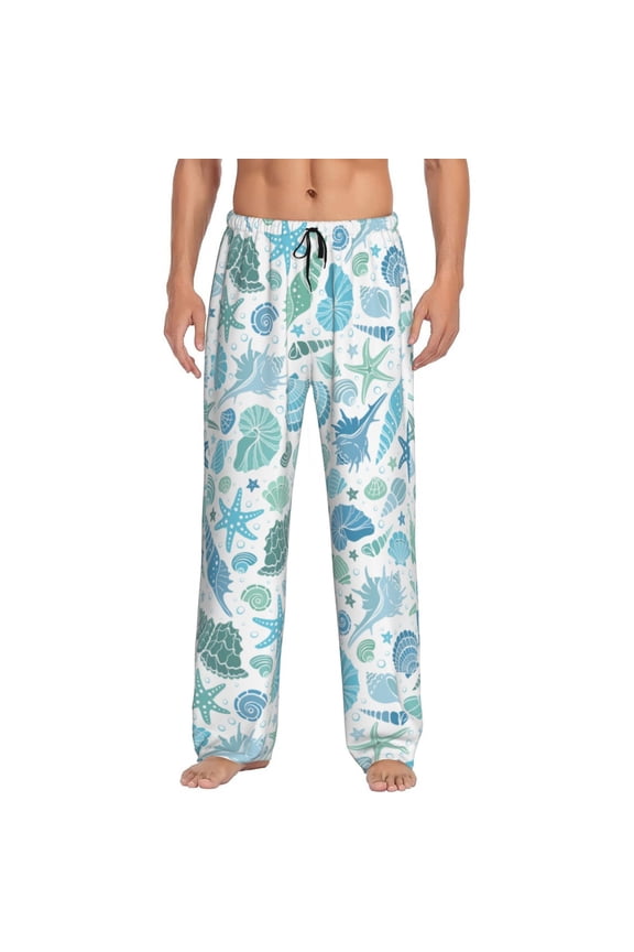 Sea Starfish Conch Shell Men'S Pajama Pants Soft Sleep Lounge Pants Pjs Bottoms With Pockets Small