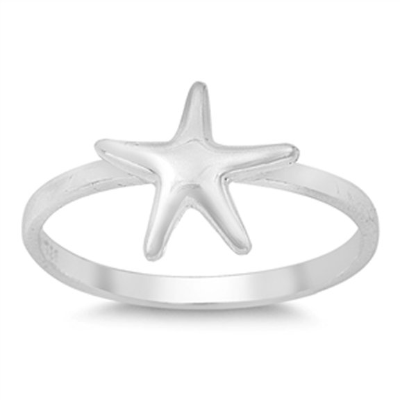 Sea Starfish Star Fish Ring .925 Sterling Silver Band Jewelry Female Male Unisex Size 8