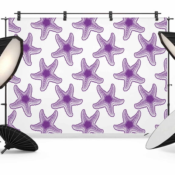 Sea Stars Photography Backdrop 8x6FT, Summer Watercolor Purple Sea Stars Photo Backdrops, Background for Photography Studio Photo Studio Background, Back Drop for Photoshoot
