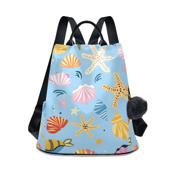 Sea Stars and Shells Travel Laptops Backpack for Women Anti-theft Casual Work Bag Daypack Lightweight Laptop Bag