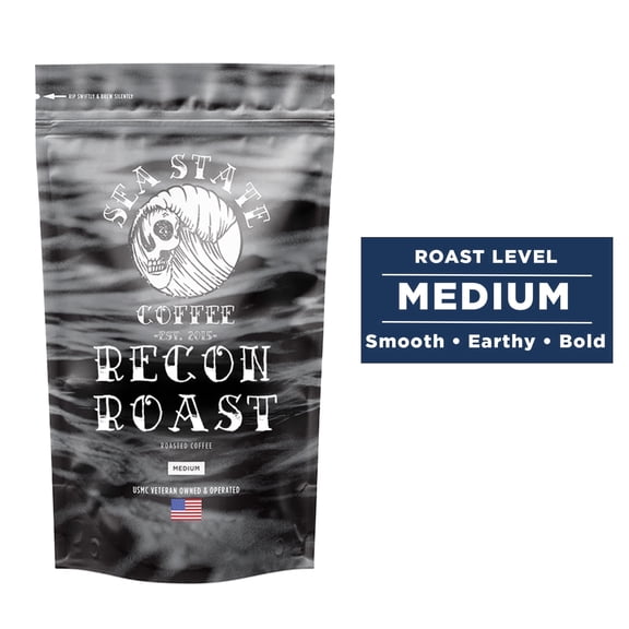 Sea State Coffee Recon, Single Origin Sumatran, Ground Coffee, Medium Roast, 12 oz