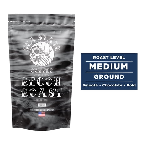 Sea State Coffee Recon, Single Origin Sumatran, Ground Coffee, Medium Roast, 12 oz