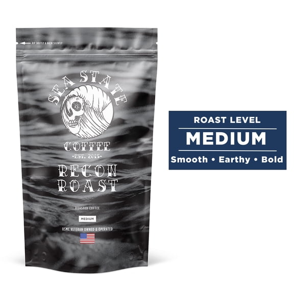 Sea State Coffee Recon Roast Ground Medium Roast Naturally Caffeinated 1 Count 12oz
