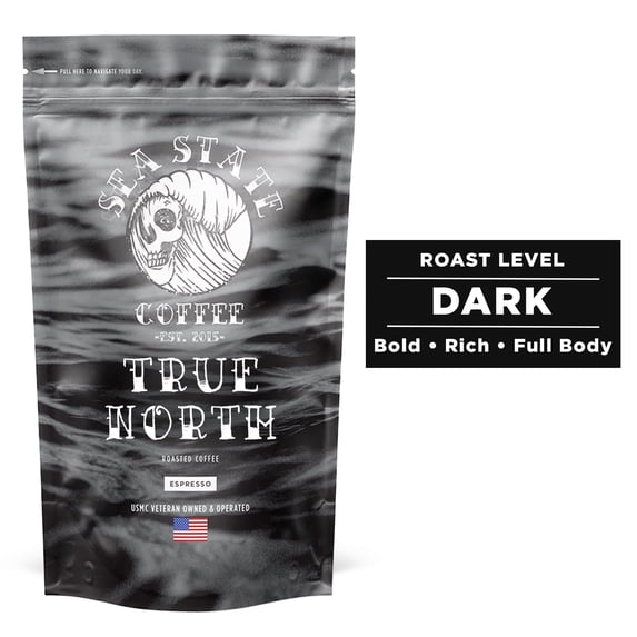 Sea State Coffee True North Roast Single Origin Colombian Whole Bean Coffee Dark Roast 12 oz