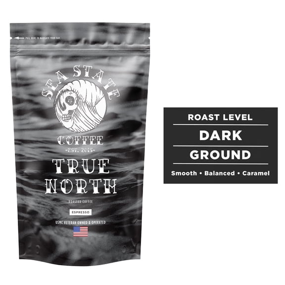 Sea State Coffee True North Roast Single Origin Colombian Ground Coffee Dark Roast 12 oz
