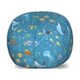 thumbnail image 1 of Under the Sea Storage Toy Bag Chair, Cartoon Style Fish Turtle Swimming Underwater Deep Ocean Scene, Stuffed Animal Organizer Washable Bag, Large Size, Sea Blue and Multicolor, by Ambesonne, 1 of 3