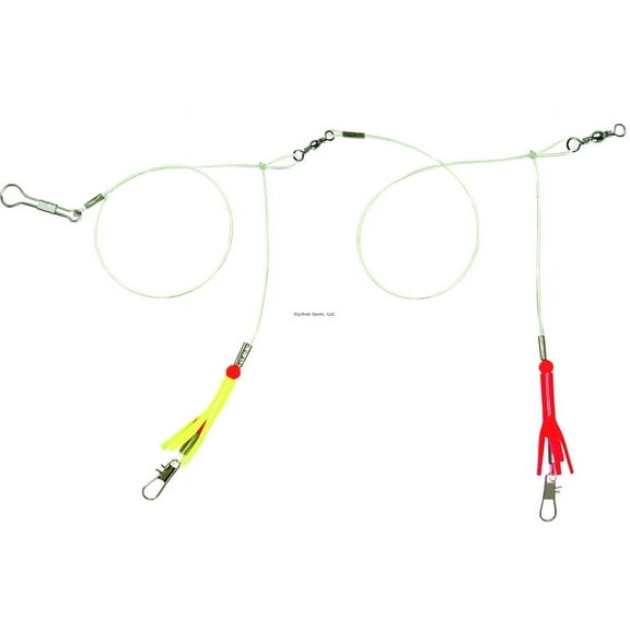 Sea Striker 2RYS Skirted Bottom Rig40 Lb Mono, 2-Drop, Red/YellowSkirts #14 Connecting Link