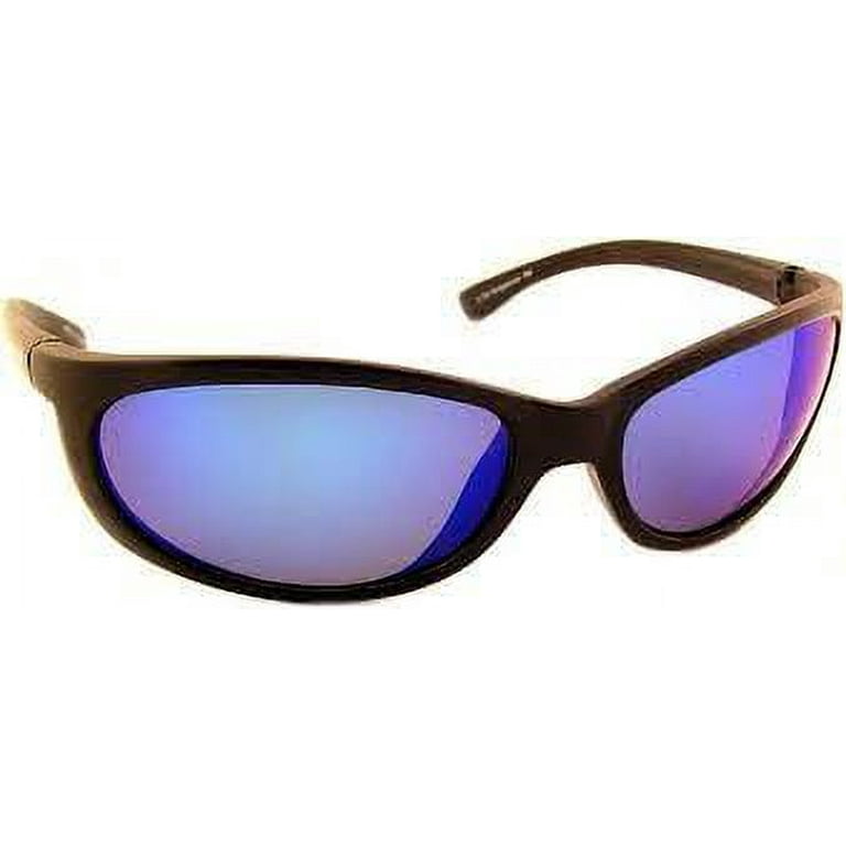 Sea Striker Bridgetender Beach Boating Fishing Polarized Sunglasses Men  Women Black Frame w/Blue Mirror Lens 