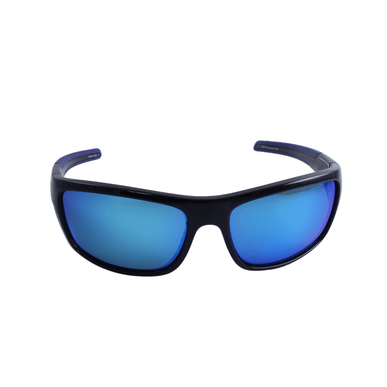 Sea Striker Buccaneer Beach Boating Fishing Polarized Sunglasses Men Women  Black Frame w/Blue Mirror Lens