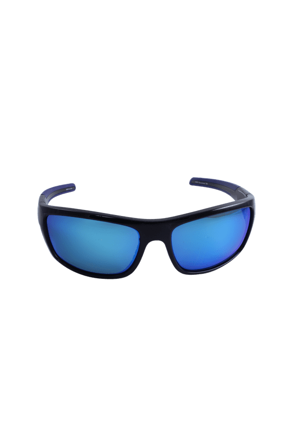 Buccaneer Beach Boating Fishing Polarized Sunglasses Men Women Black Frame w/Blue Mirror Lens