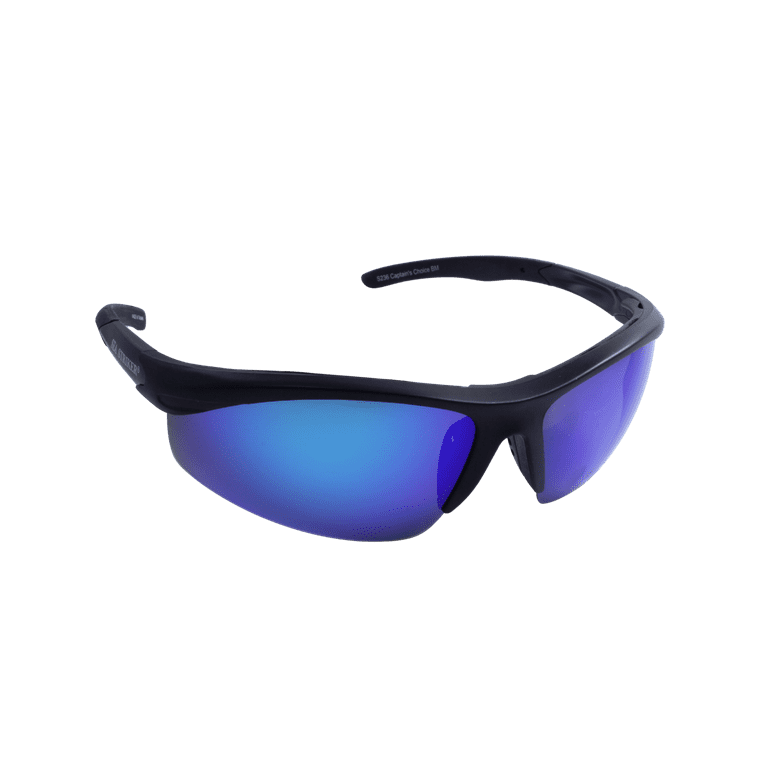 Sea Striker Captain's Choice Sunglasses Blk Frame/Blu Mirror Lens, 236