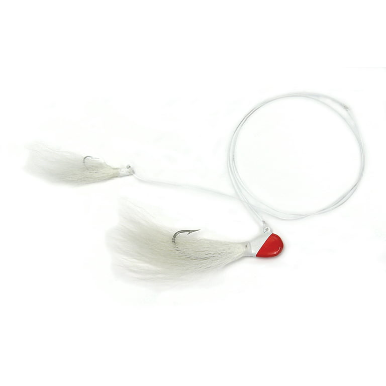 Sea Striker Double Bucktail Rig 3/4oz with 1/8oz Trailer Jig Red White