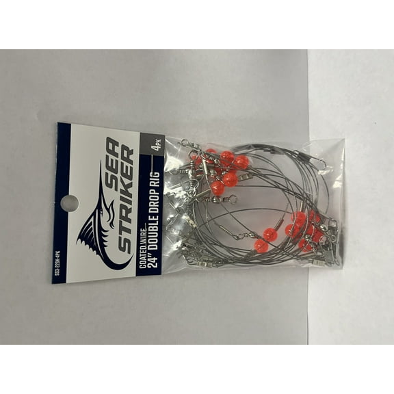 Sea Striker Double Drop rig 24" Wire - 4 Pack