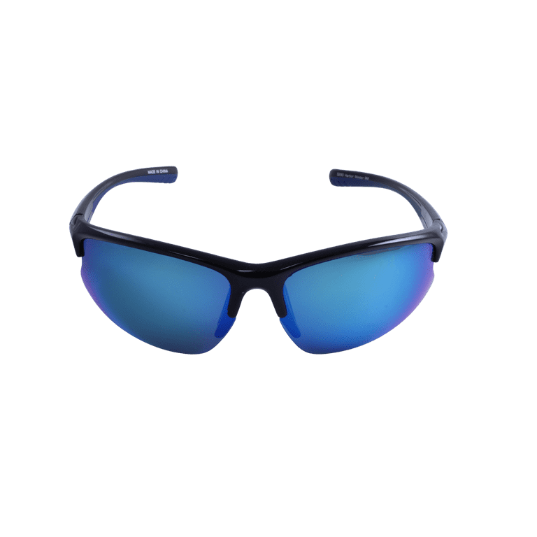 Sea Striker Harbor Master Beach Boating Fishing Polarized Sunglasses Men  Women Black Frame w/Blue Mirror Lens 