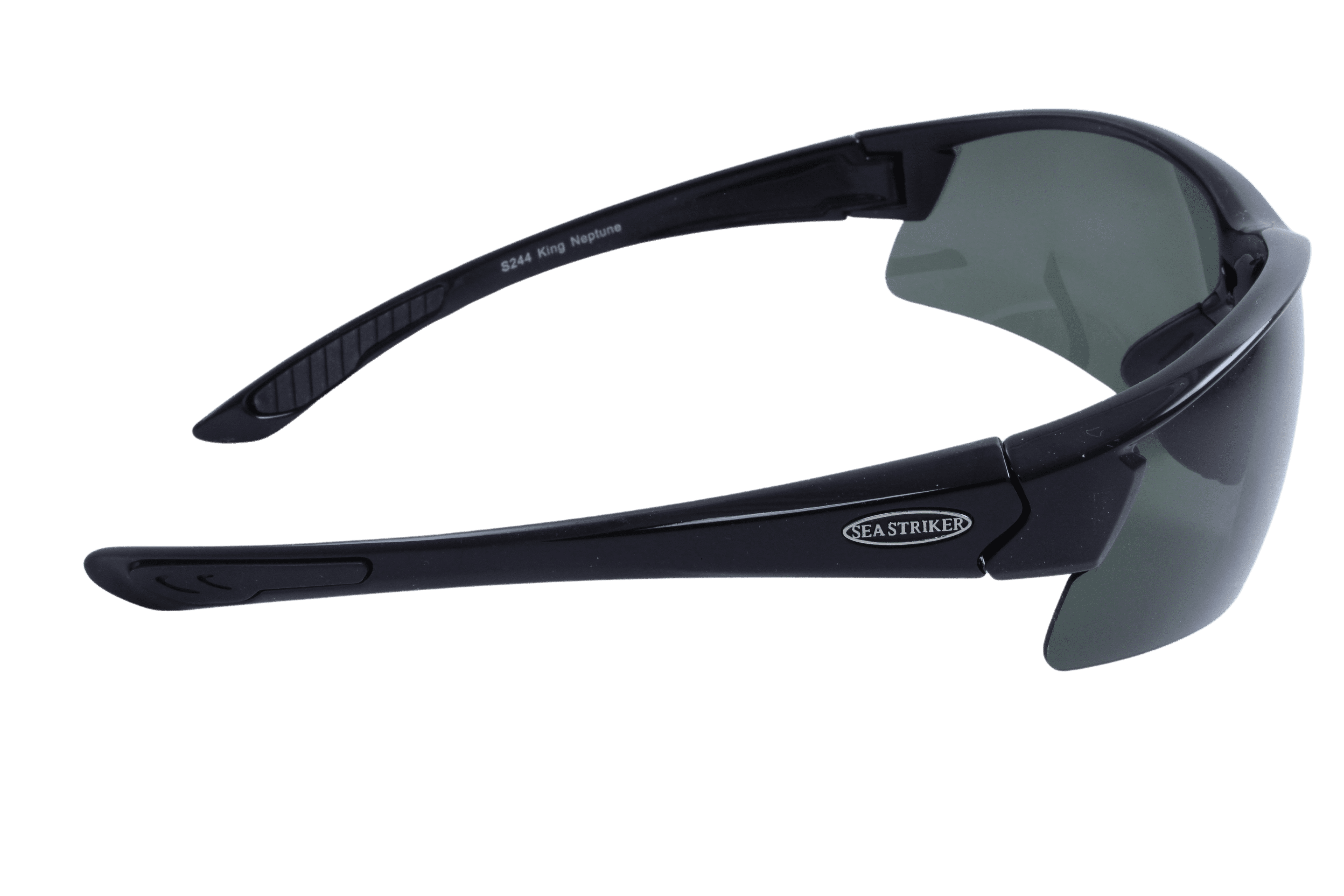 Sea Striker King Neptune Beach Boating Fishing Polarized Sunglasses Men  Women Black Frame w/Smoke Lens